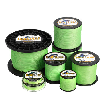 1000M 1094Yds Fluo Green 10lb-300lb HERCULES PE Braided Fishing Line 8 Strands
